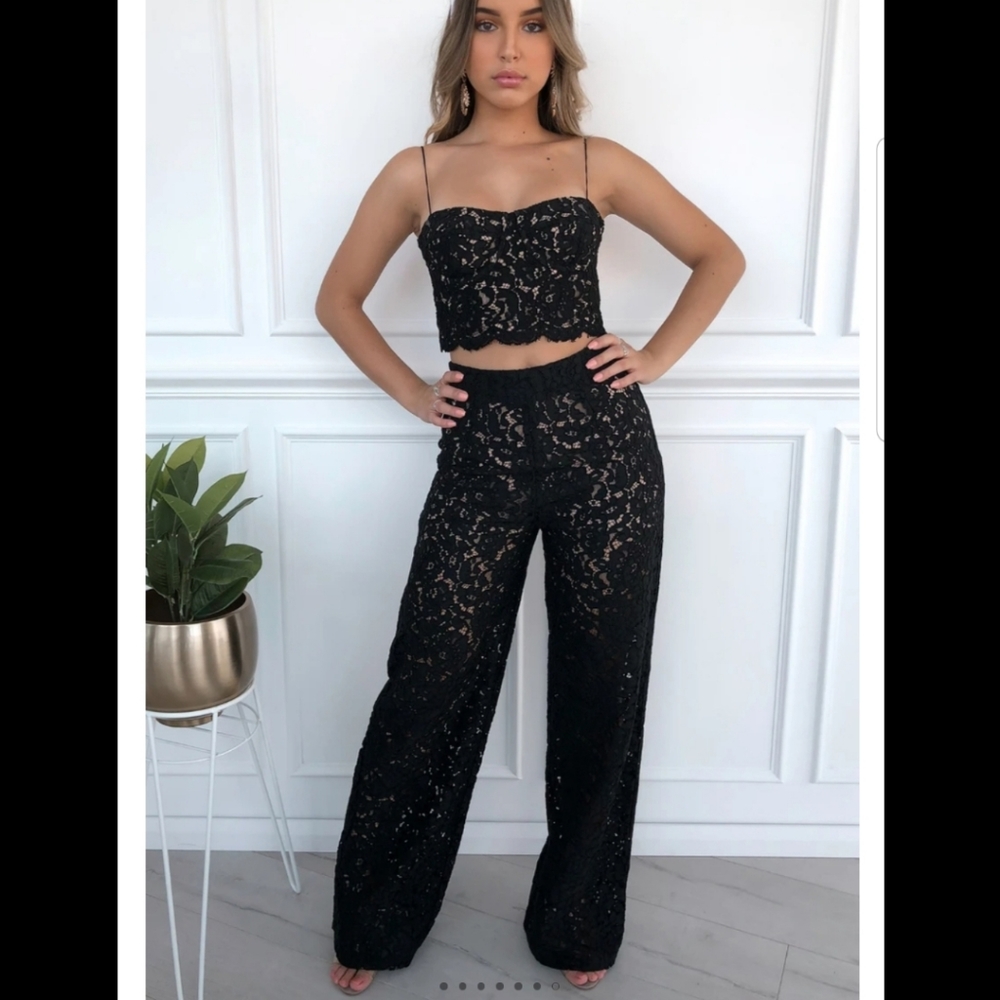 NWT black Lace Palazzo Pants